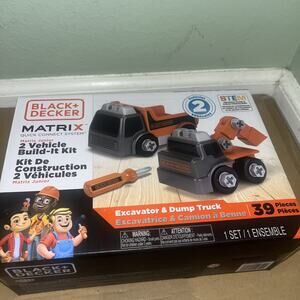 Black & Decker Matrix Junior 2 Vehicle Build-It STEM Kit Dump Truck & Excavator
